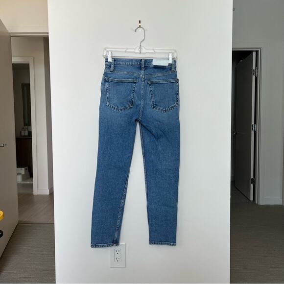 RE/DONE Originals 90s High Rise Ankle Crop in Bright Faded Blue Size 26 - Picture 3 of 4